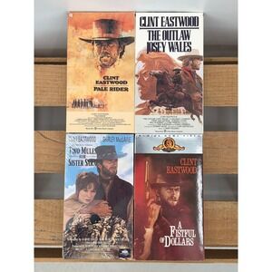 Clint Eastwood Western VHS 4 Movies Fistful of Dollars Josey Wales Pale Rider